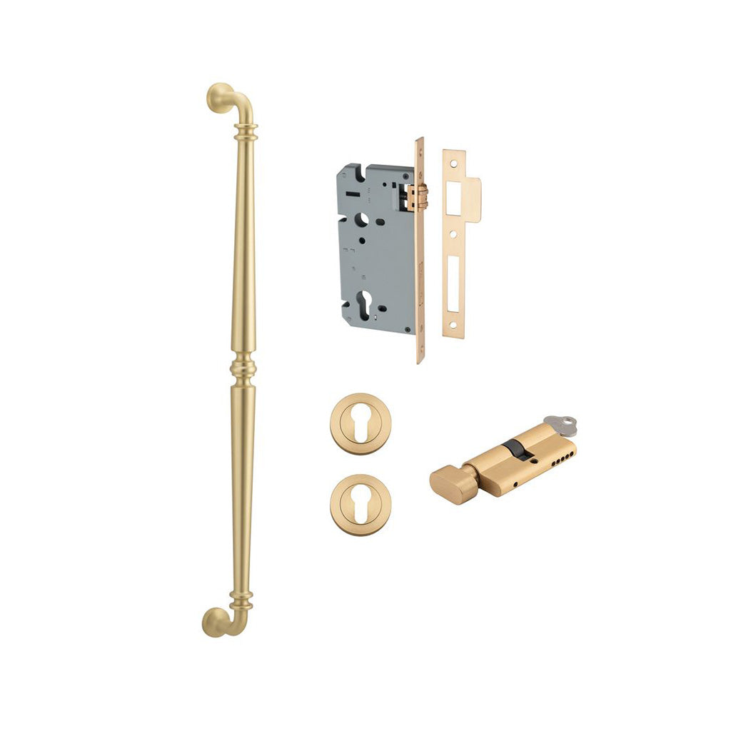 Sarlat Pull Handle Brushed Gold PVD / 600mm / Entrance Kit (Key-Thumb)