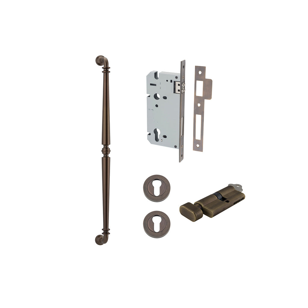 Sarlat Pull Handle Signature Brass / 600mm / Entrance Kit (Key-Thumb)