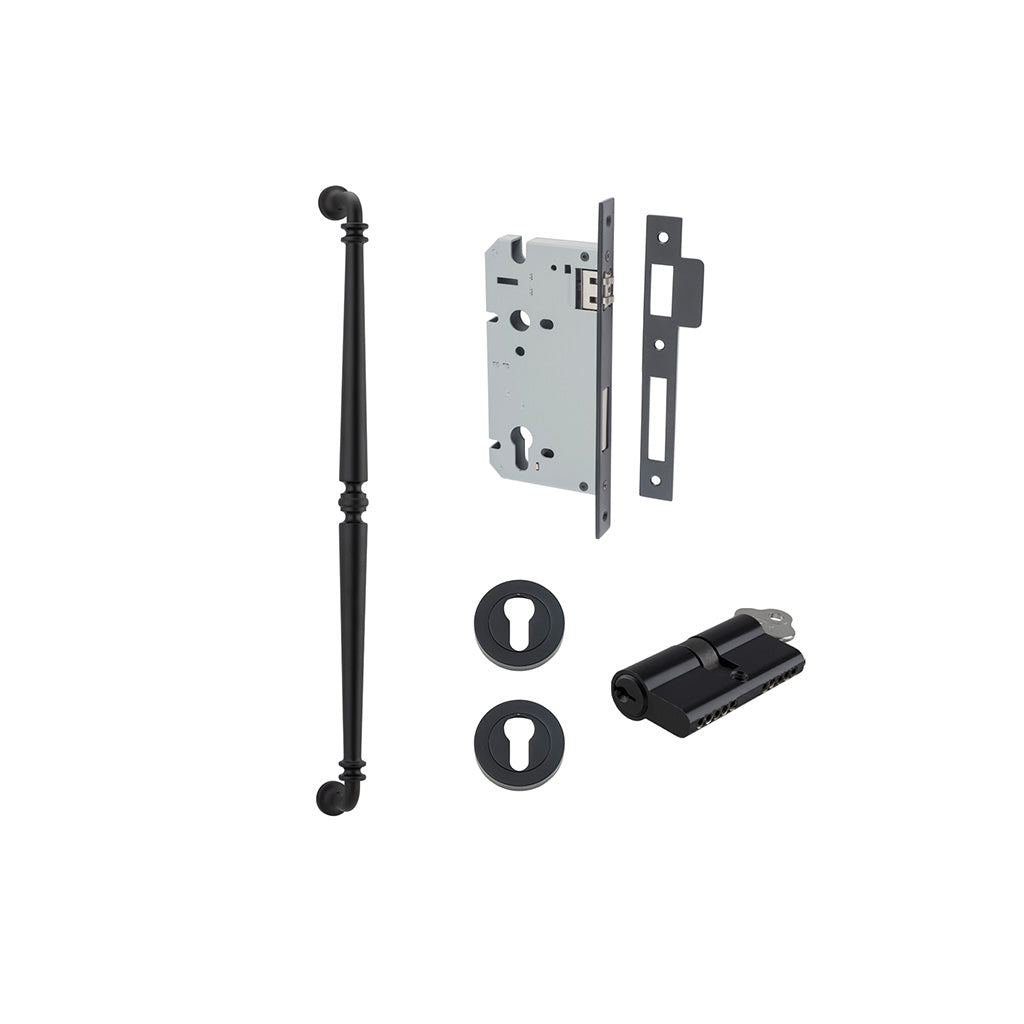 Sarlat Pull Handle Matt Black / 600mm / Entrance Kit Dual Function (Key-Key)