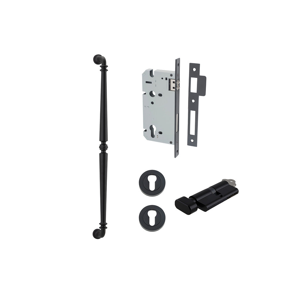 Sarlat Pull Handle Matt Black / 600mm / Entrance Kit (Key-Thumb)