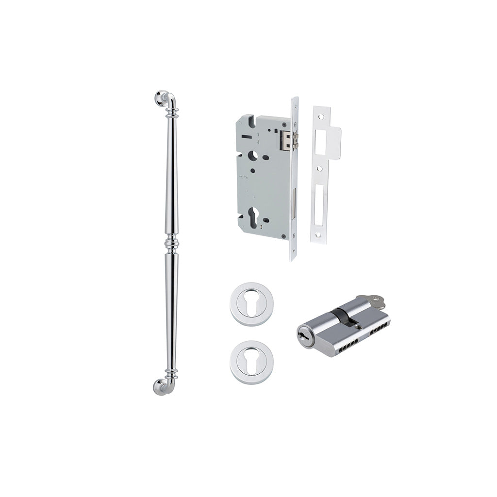 Sarlat Pull Handle Polished Chrome / 600mm / Entrance Kit Dual Function (Key-Key)