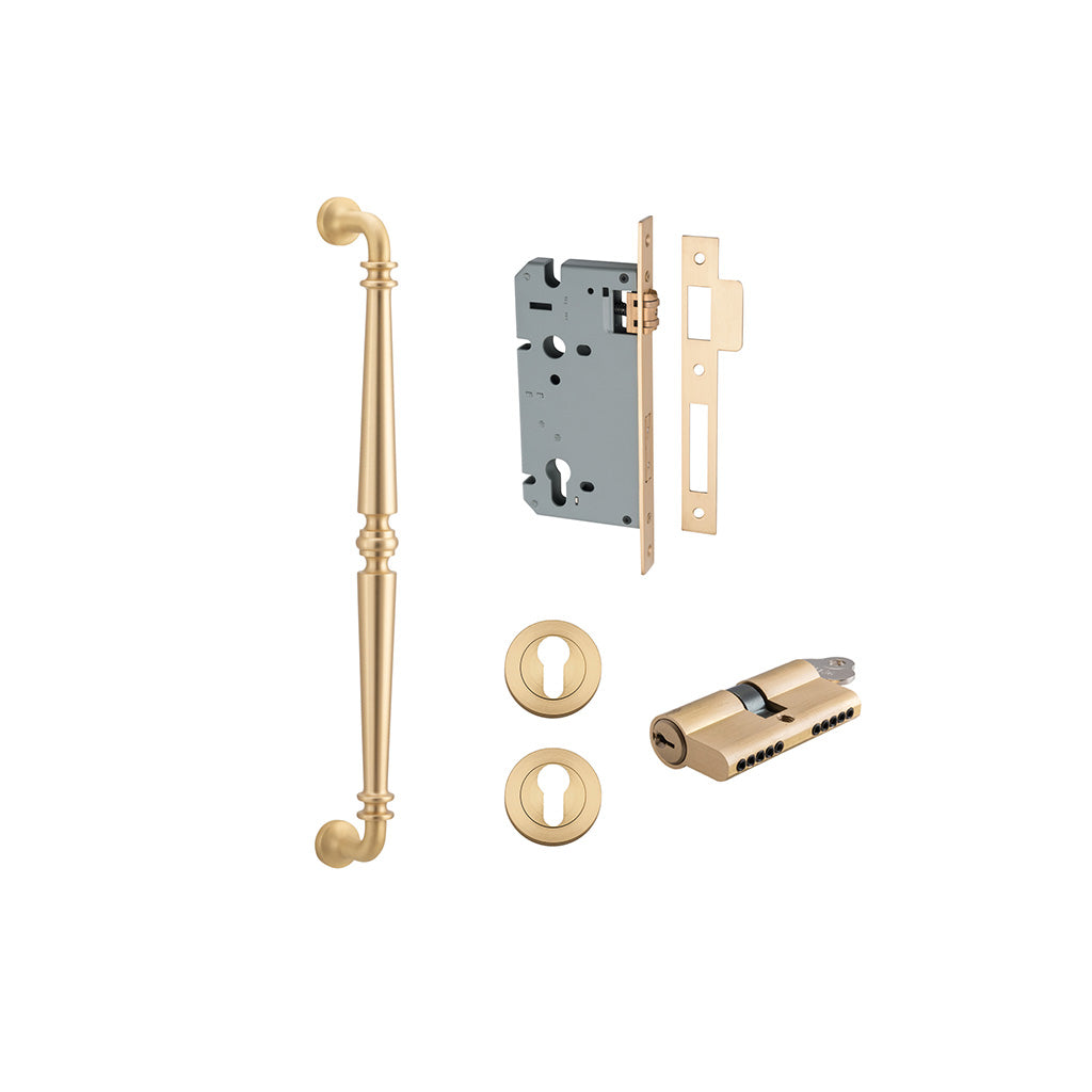 Sarlat Pull Handle Brushed Brass / 450mm / Entrance Kit Dual Function (Key-Key)