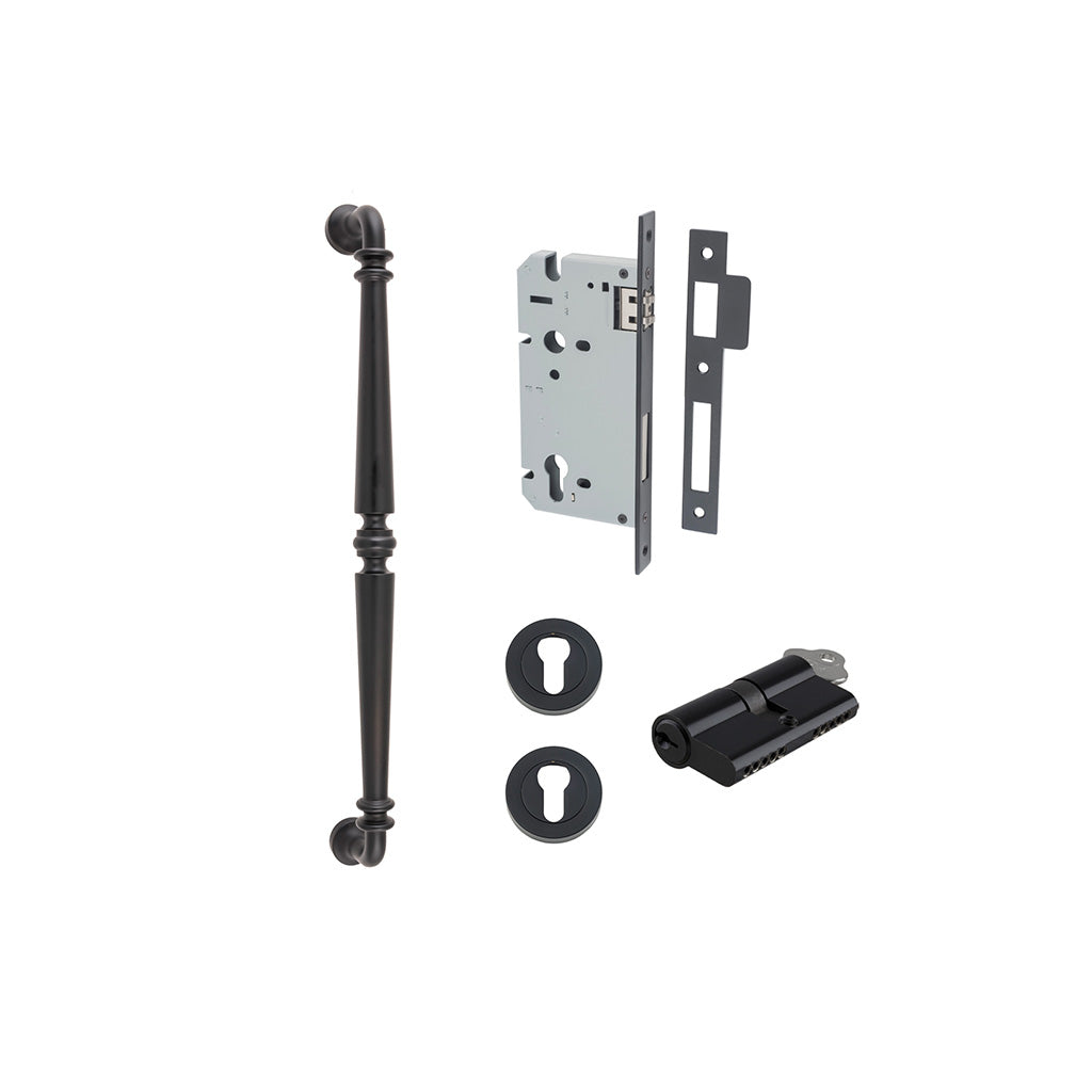 Sarlat Pull Handle Matt Black / 450mm / Entrance Kit Dual Function (Key-Key)