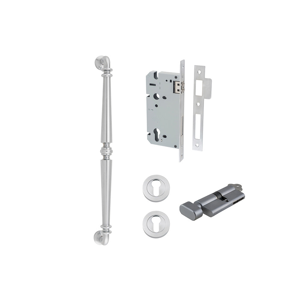 Sarlat Pull Handle Brushed Chrome / 450mm / Entrance Kit (Key-Thumb)