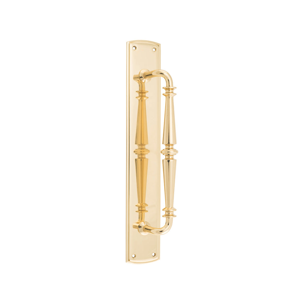 Sarlat Pull Handle on Backplate Polished Brass / 257mm