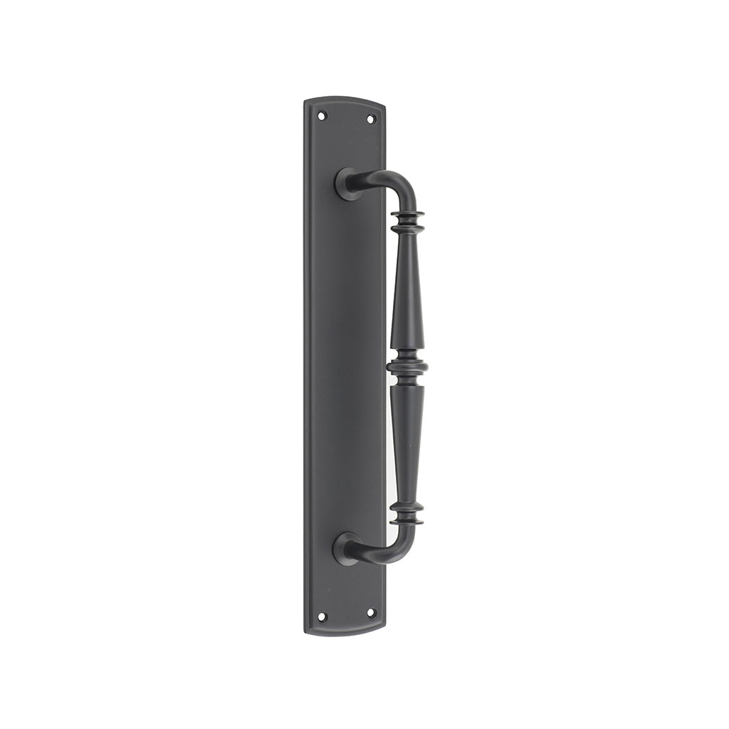 Sarlat Pull Handle on Backplate Matt Black / 257mm