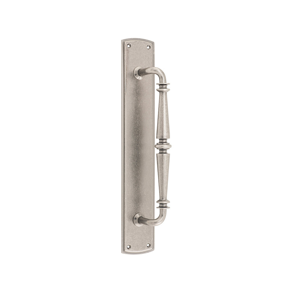 Sarlat Pull Handle on Backplate Distressed Nickel / 257mm