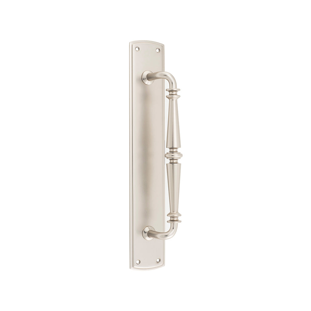 Sarlat Pull Handle on Backplate Satin Nickel / 257mm