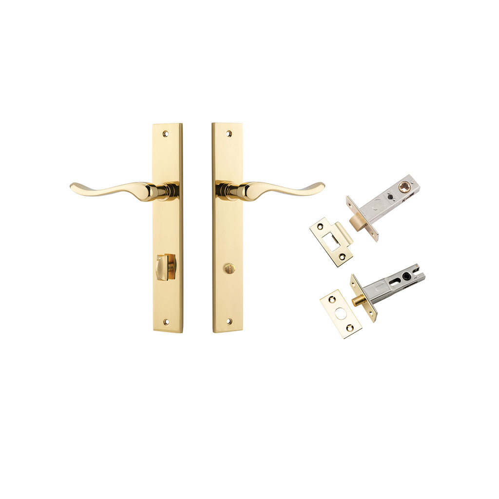Stirling Lever - Rectangular Backplate Polished Brass / Privacy / Separate Privacy Kit