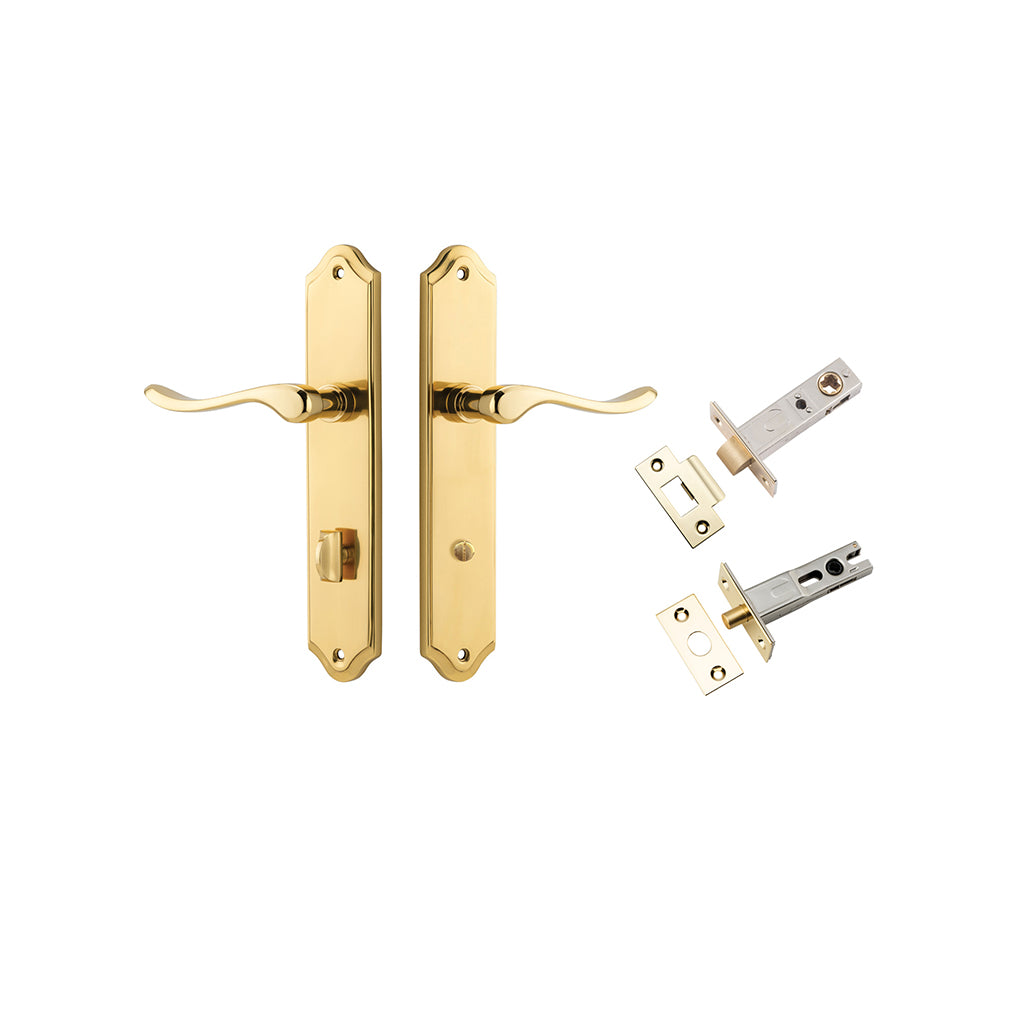 Stirling Lever - Shouldered Backplate Polished Brass / Privacy / Separate Privacy Kit