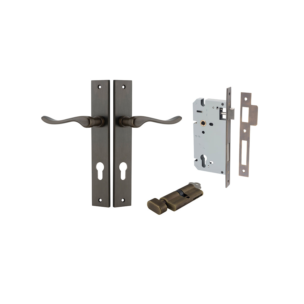 Stirling Lever - Rectangular Backplate Signature Brass / Entrance / Entrance Kit (Key-Thumb)