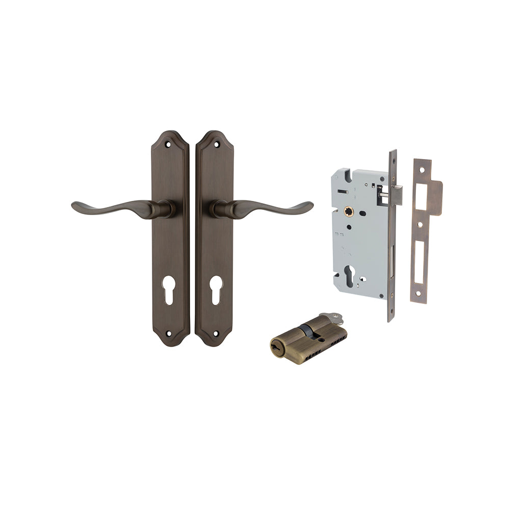 Stirling Lever - Shouldered Backplate Signature Brass / Entrance / Entrance Kit Dual Function (Key-Key)