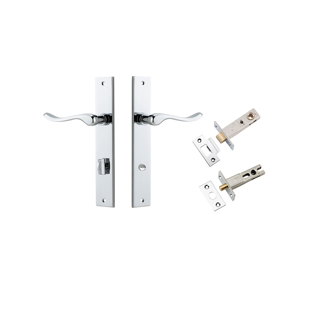 Stirling Lever - Rectangular Backplate Polished Chrome / Privacy / Separate Privacy Kit