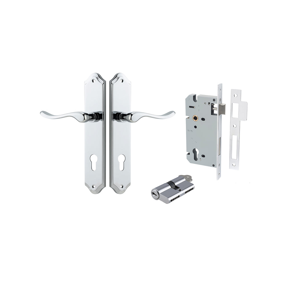 Stirling Lever - Shouldered Backplate Polished Chrome / Entrance / Entrance Kit Dual Function (Key-Key)