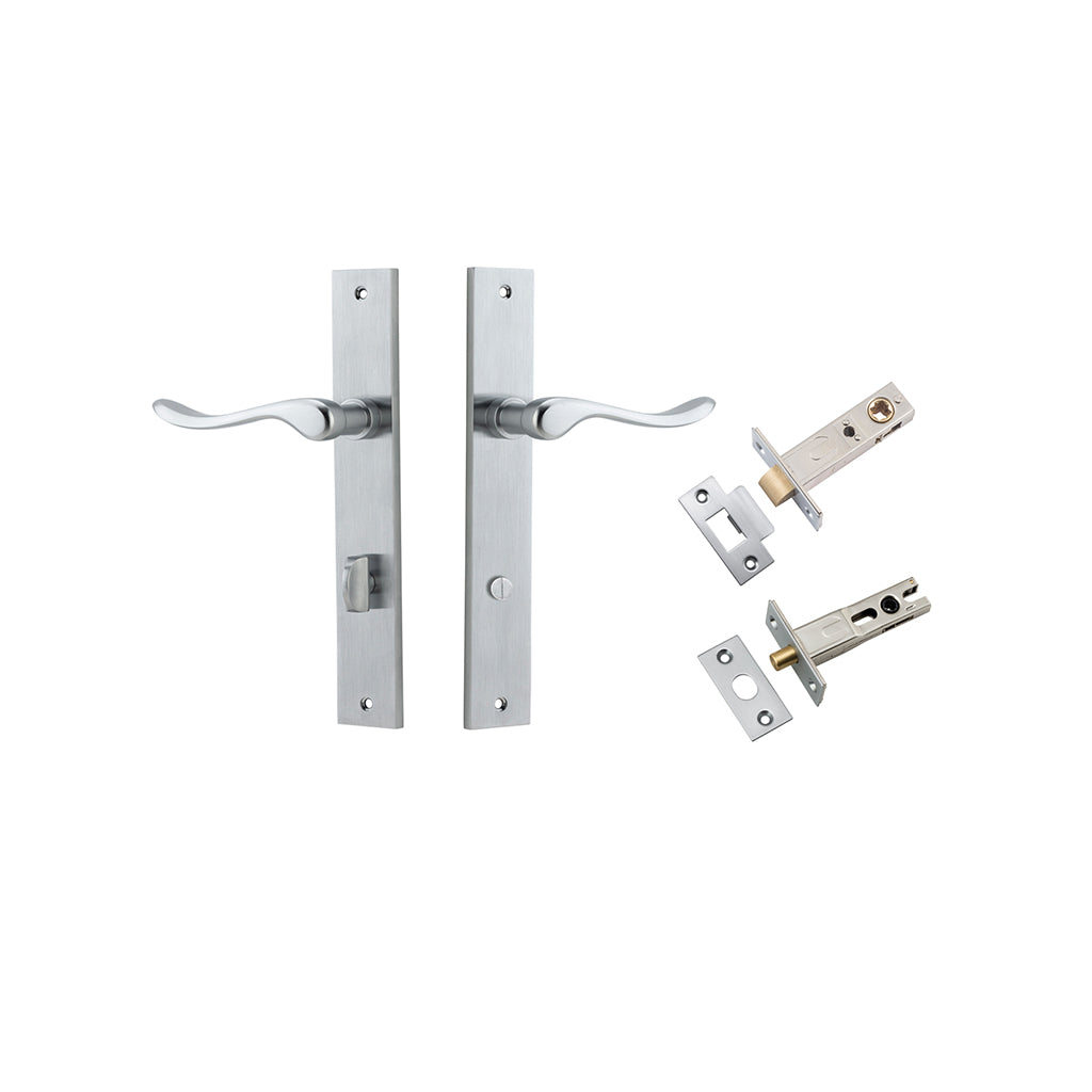 Stirling Lever - Rectangular Backplate Brushed Chrome / Privacy / Separate Privacy Kit