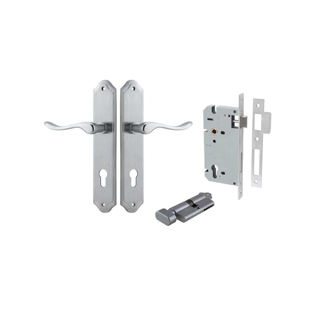 Stirling Lever - Shouldered Backplate Brushed Chrome / Entrance / Entrance Kit (Key-Thumb)