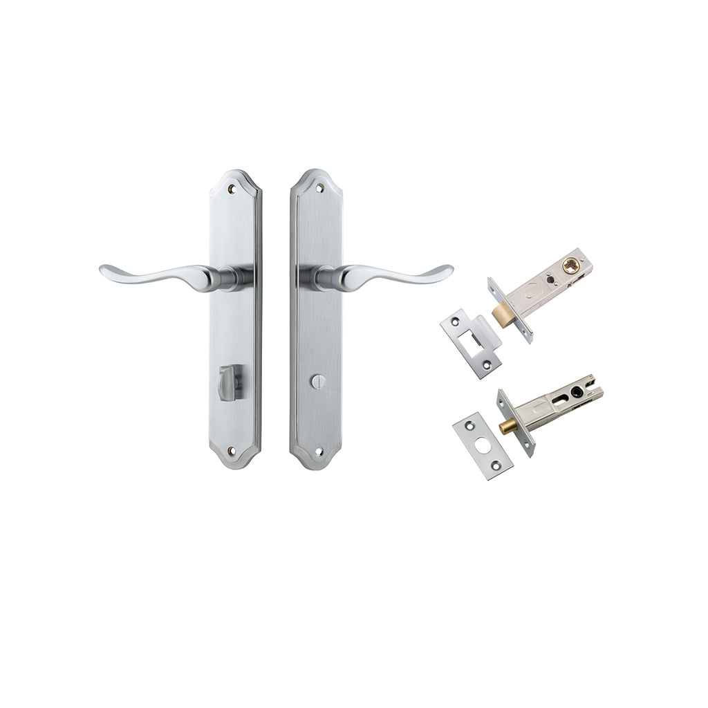 Stirling Lever - Shouldered Backplate Brushed Chrome / Privacy / Separate Privacy Kit
