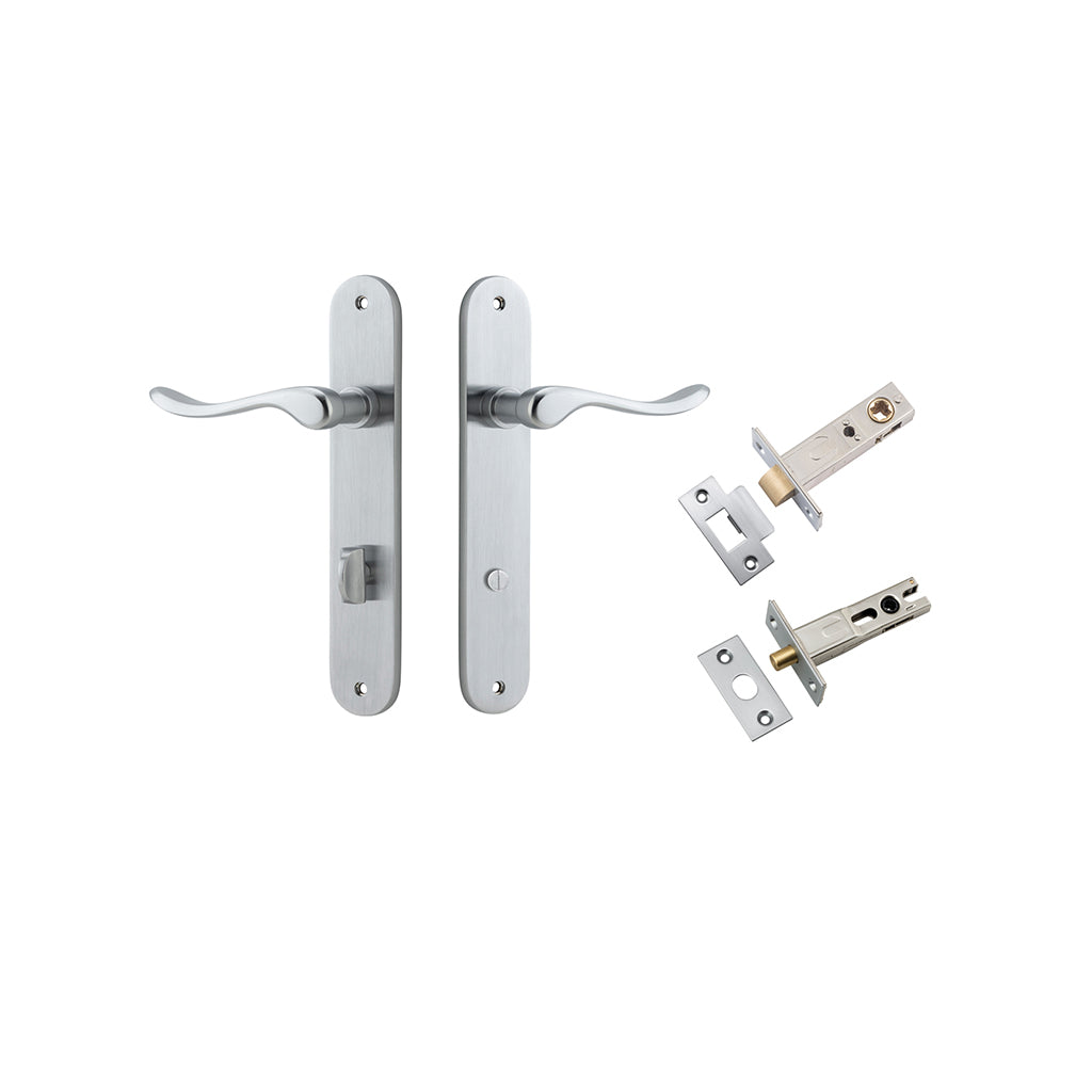 Stirling Lever - Oval Backplate Brushed Chrome / Privacy / Separate Privacy Kit