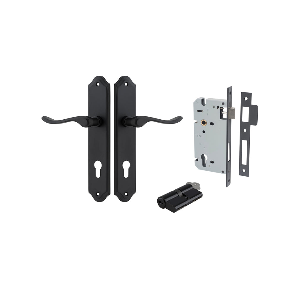 Stirling Lever - Shouldered Backplate Matt Black / Entrance / Entrance Kit Dual Function (Key-Key)