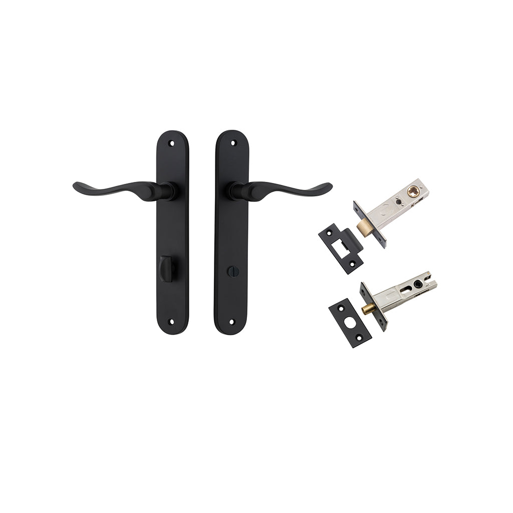 Stirling Lever - Oval Backplate Matt Black / Privacy / Separate Privacy Kit