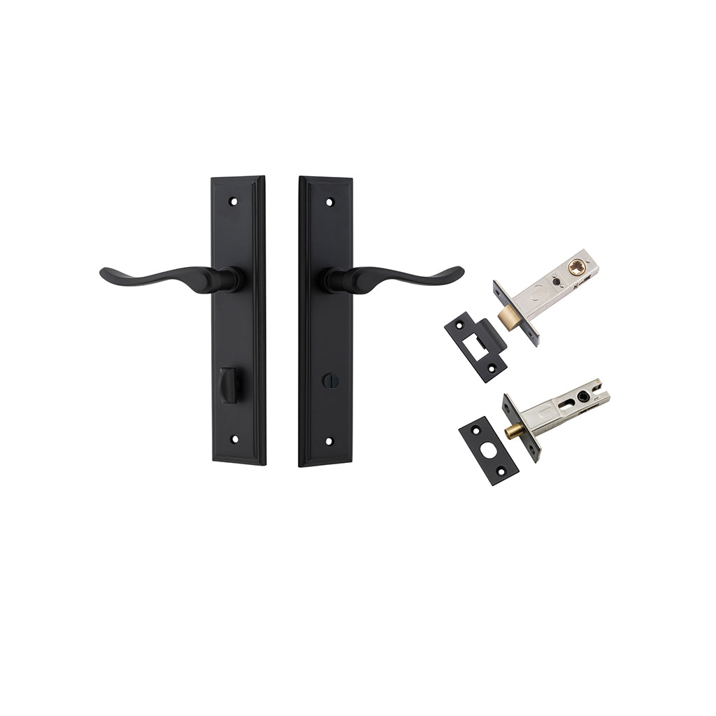 Stirling Lever - Stepped Backplate Matt Black / Privacy / Separate Privacy Kit