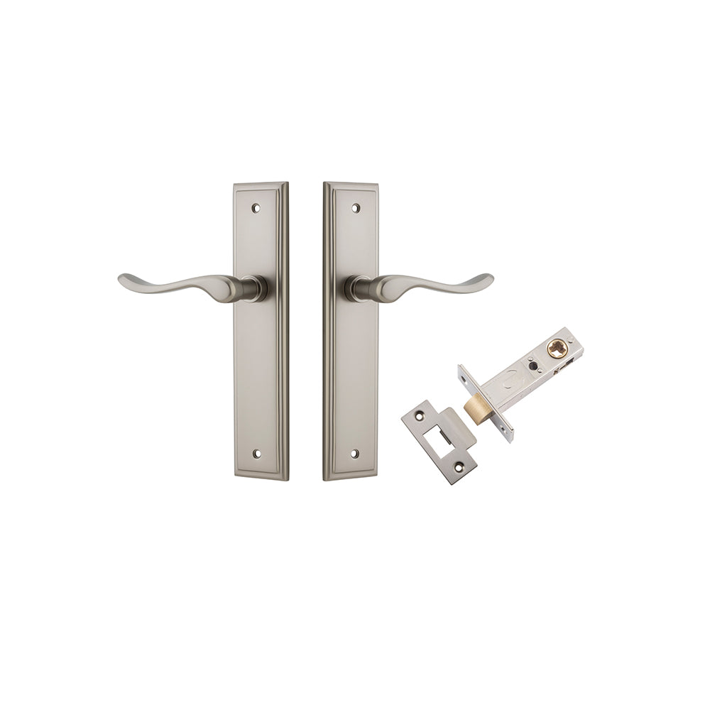 Stirling Lever - Stepped Backplate Satin Nickel / Passage / Passage Kit