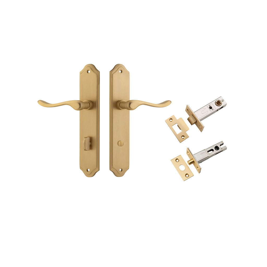 Stirling Lever - Shouldered Backplate Brushed Brass / Privacy / Separate Privacy Kit