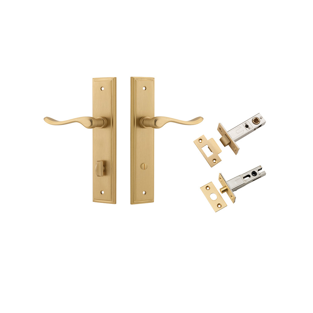 Stirling Lever - Stepped Backplate Brushed Brass / Privacy / Separate Privacy Kit