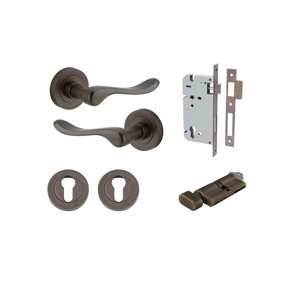 Stirling Lever - Round Rose Signature Brass / Entrance / Entrance Kit (Key-Thumb)
