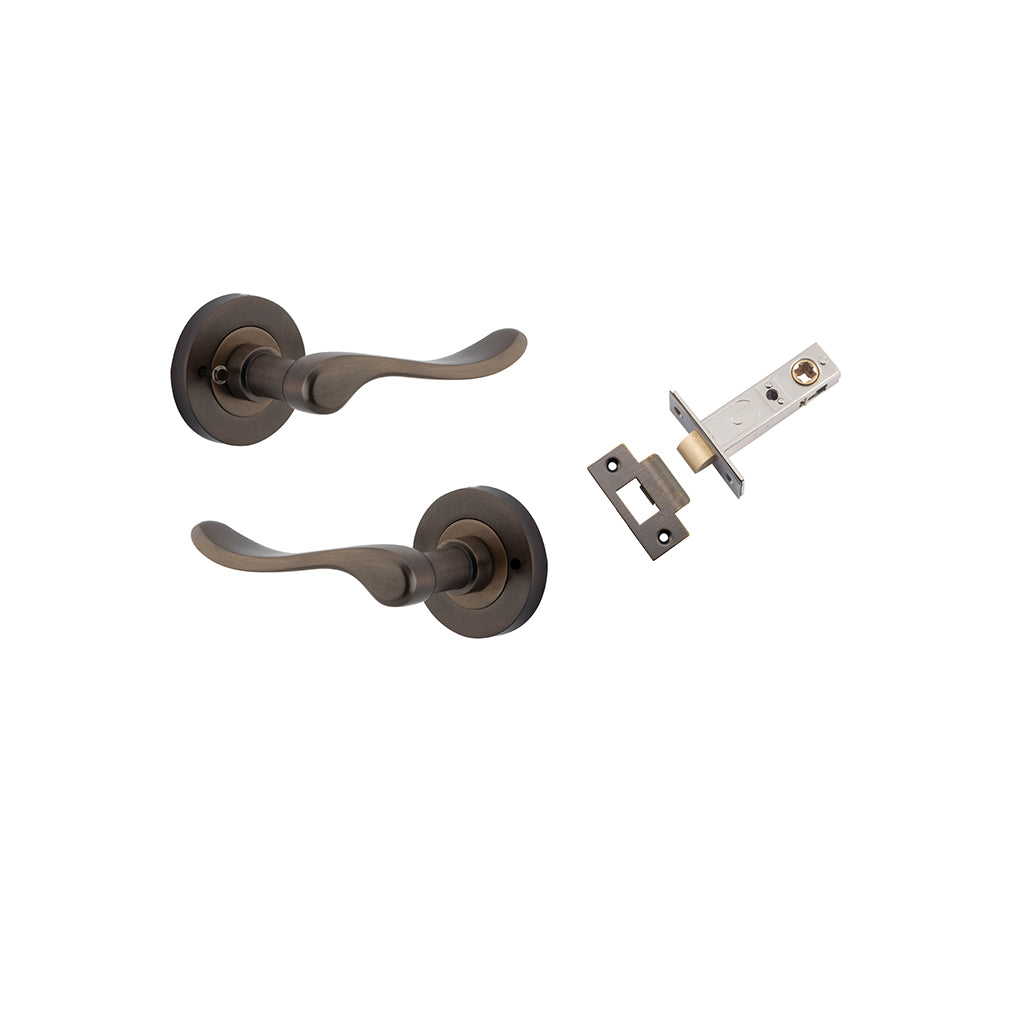 Stirling Lever - Round Rose Signature Brass / Privacy / Inbuilt Privacy Kit