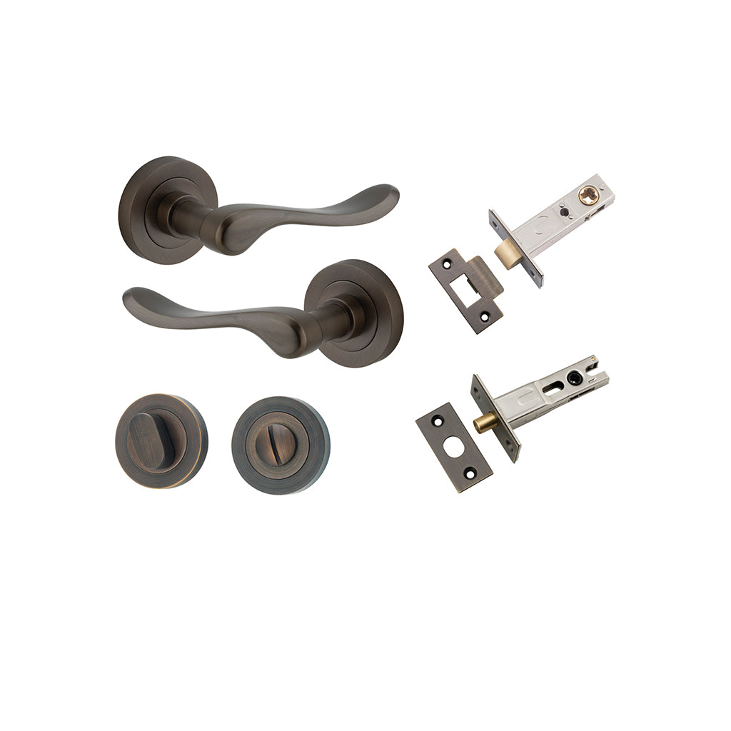 Stirling Lever - Round Rose Signature Brass / Privacy / Separate Privacy Kit
