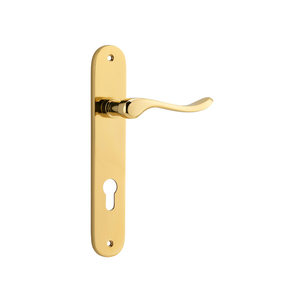 Stirling Lever - Oval Backplate Polished Brass / Entrance / Lever Set Only