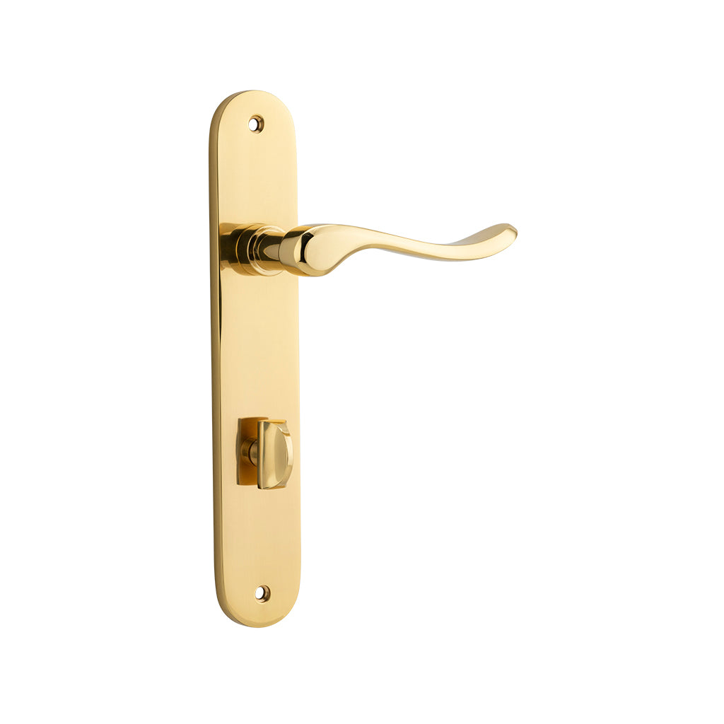 Stirling Lever - Oval Backplate Polished Brass / Privacy / Lever Set Only