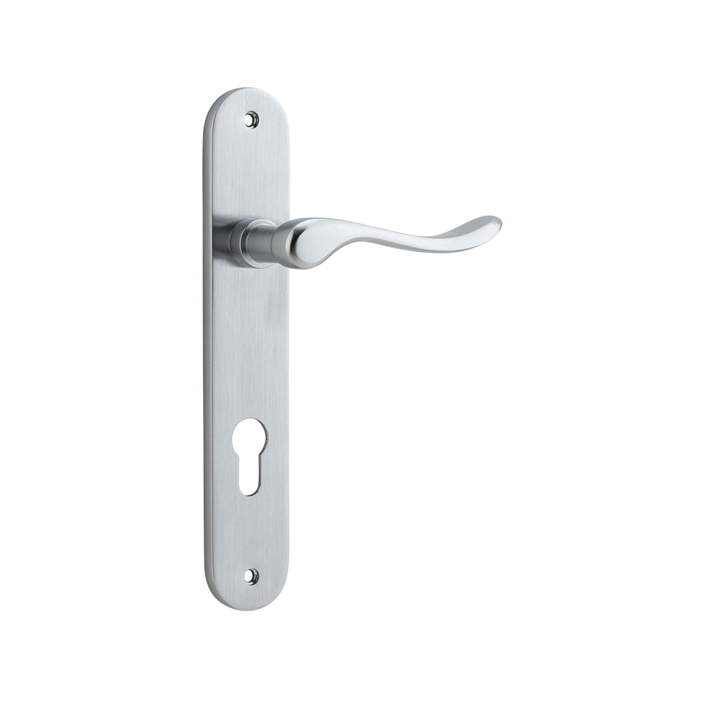 Stirling Lever - Oval Backplate Brushed Chrome / Entrance / Lever Set Only