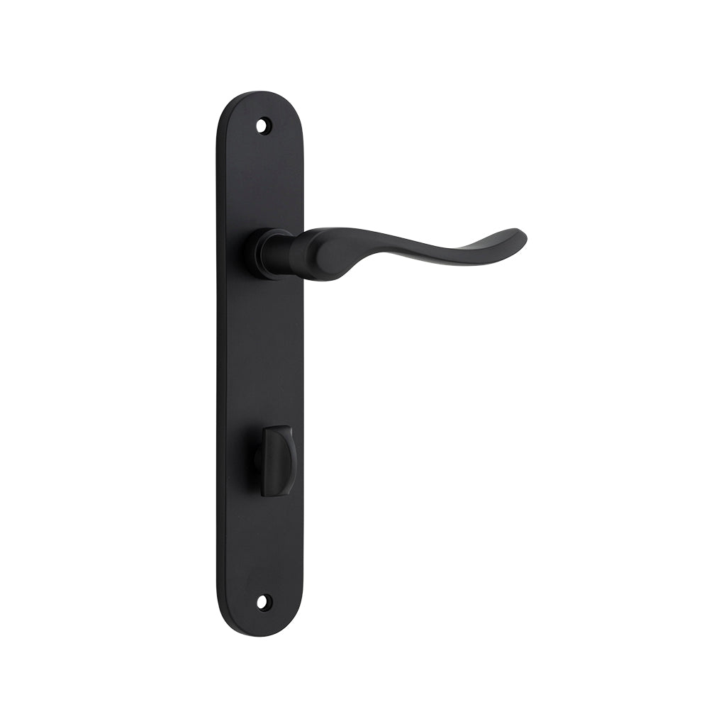 Stirling Lever - Oval Backplate Matt Black / Privacy / Lever Set Only