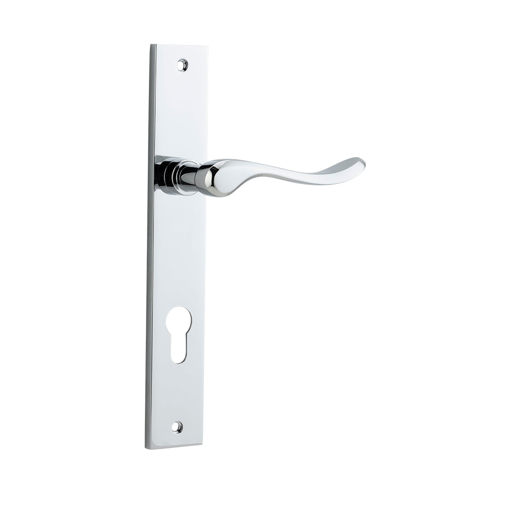 Stirling Lever - Rectangular Backplate Polished Chrome / Entrance / Lever Set Only
