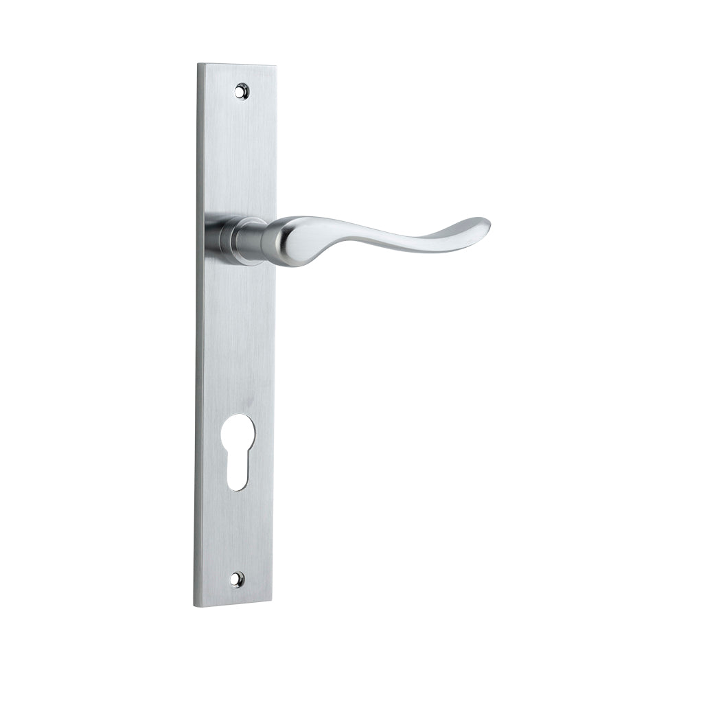 Stirling Lever - Rectangular Backplate Brushed Chrome / Entrance / Lever Set Only