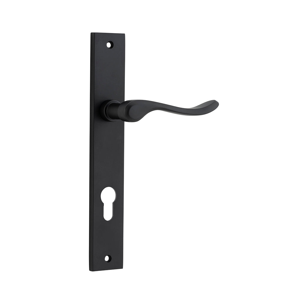 Stirling Lever - Rectangular Backplate Matt Black / Entrance / Lever Set Only
