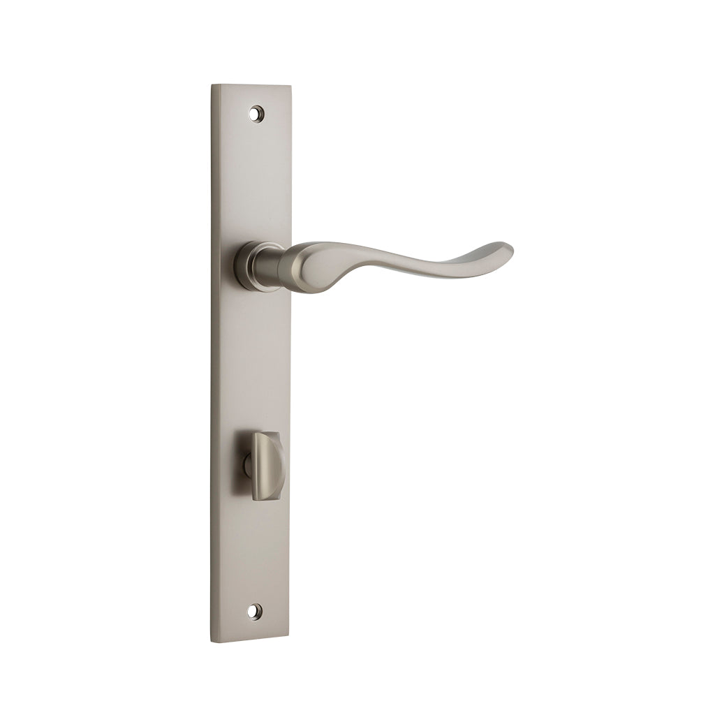 Stirling Lever - Rectangular Backplate Satin Nickel / Privacy / Lever Set Only