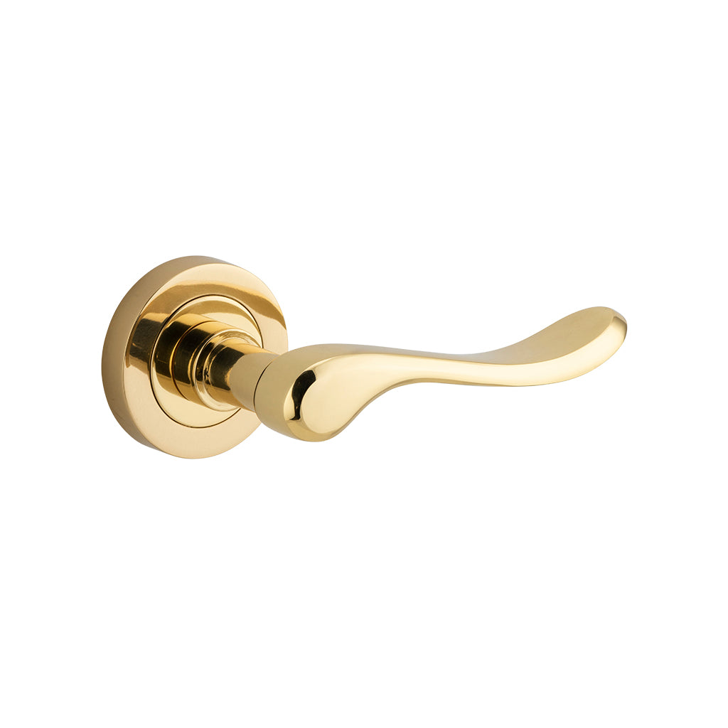 Stirling Lever - Round Rose Polished Brass / Passage / Lever Set Only