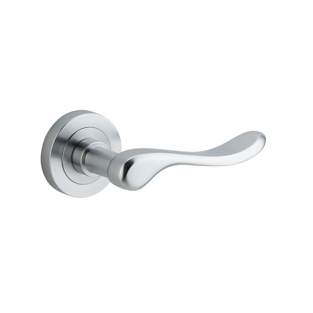 Stirling Lever - Round Rose Brushed Chrome / Passage / Lever Set Only