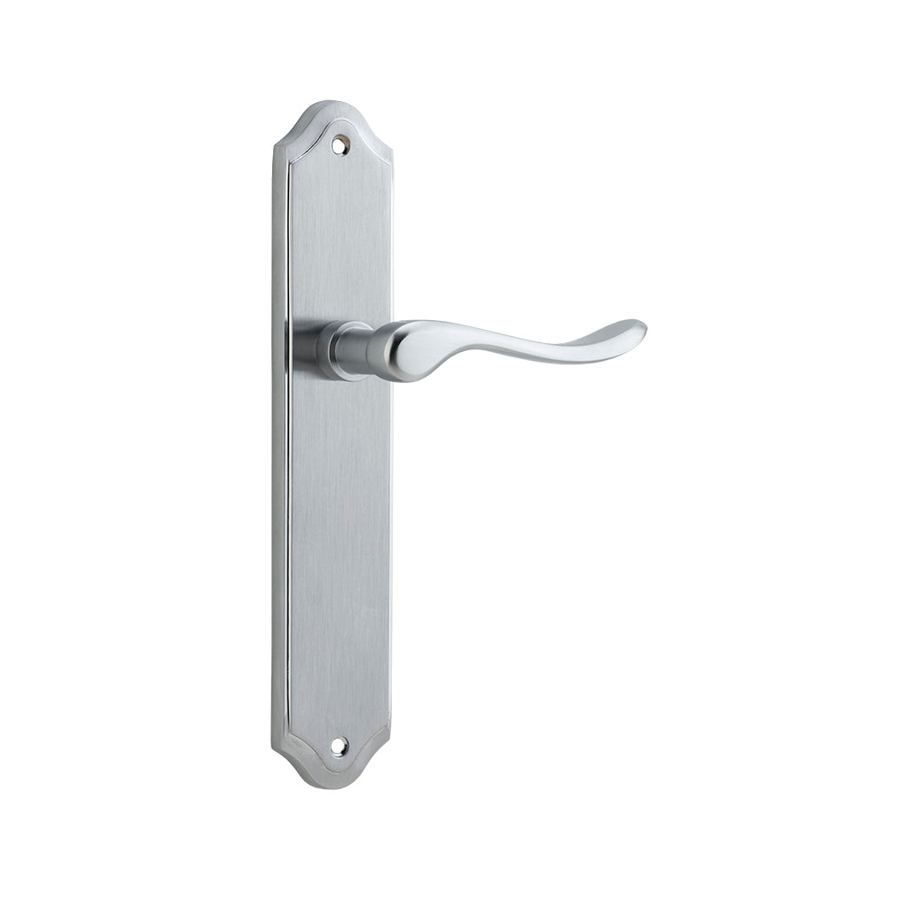 Stirling Lever - Shouldered Backplate Brushed Chrome / Passage / Lever Set Only