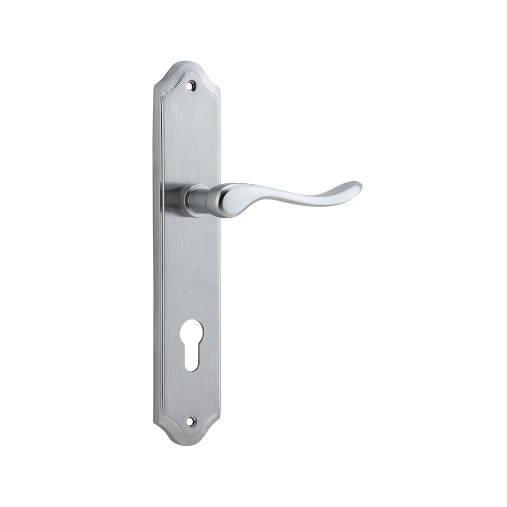 Stirling Lever - Shouldered Backplate Brushed Chrome / Entrance / Lever Set Only