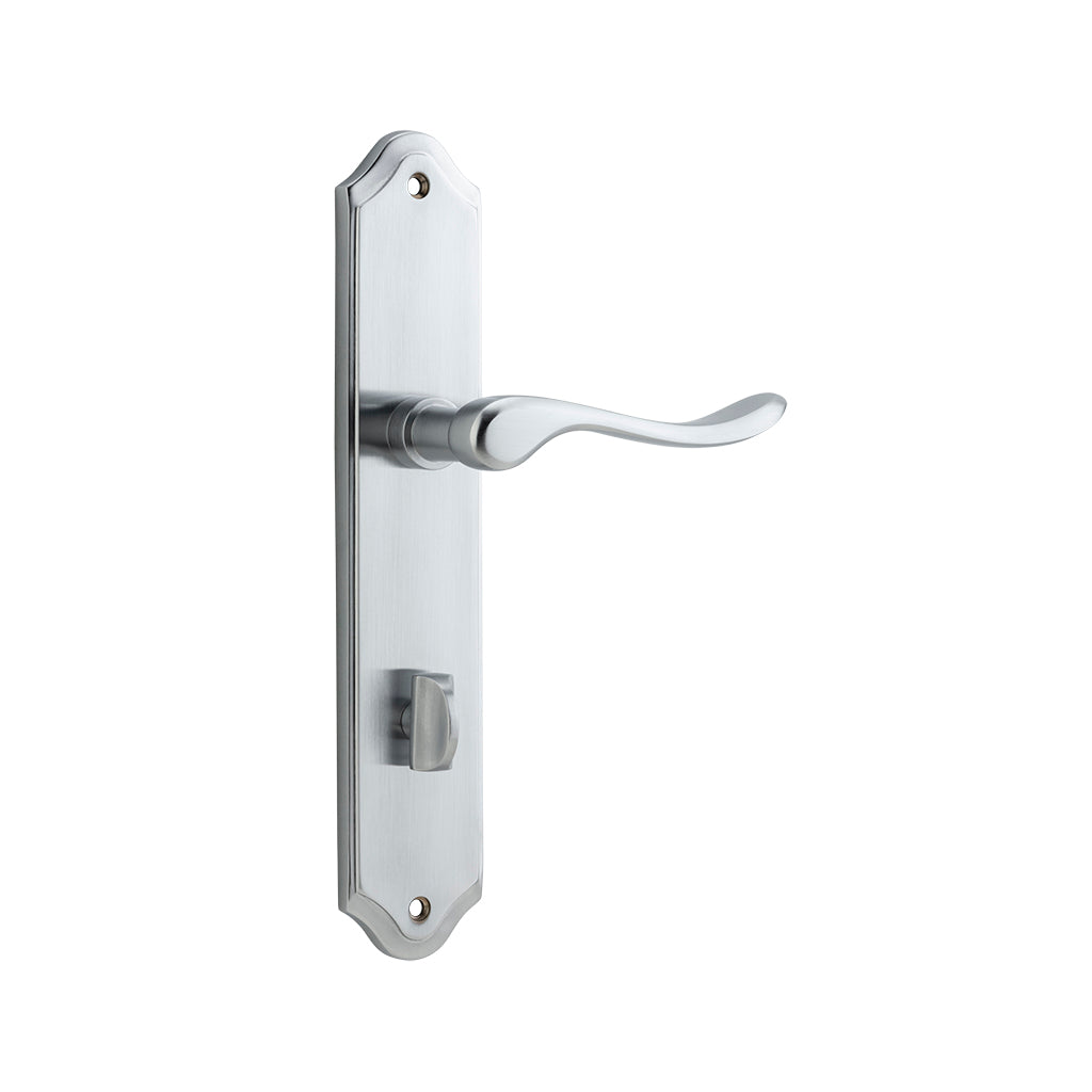 Stirling Lever - Shouldered Backplate Brushed Chrome / Privacy / Lever Set Only