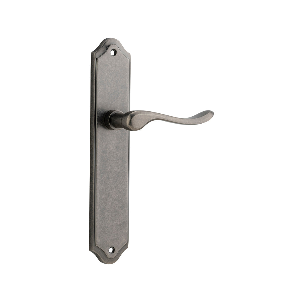 Stirling Lever - Shouldered Backplate Distressed Nickel / Passage / Lever Set Only