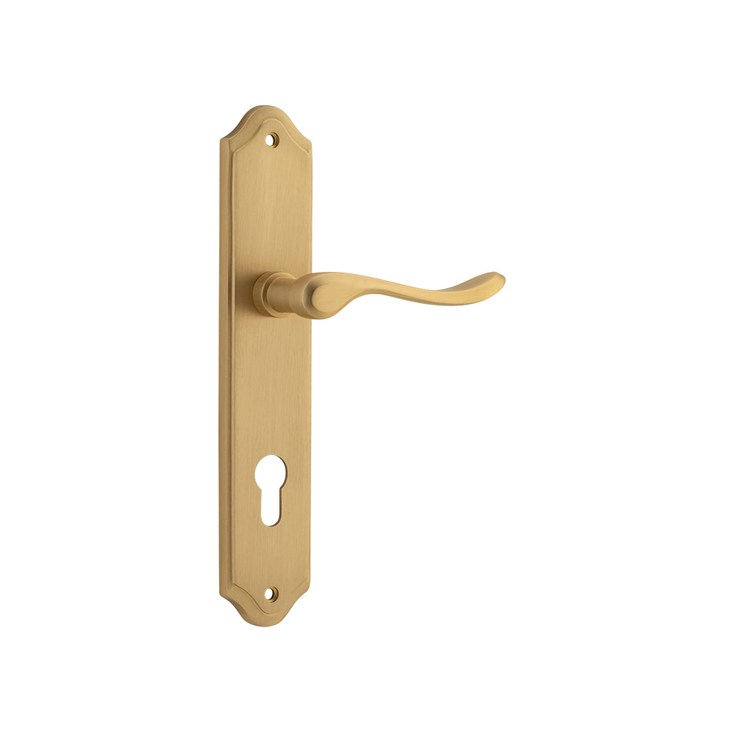 Stirling Lever - Shouldered Backplate Brushed Brass / Entrance / Lever Set Only