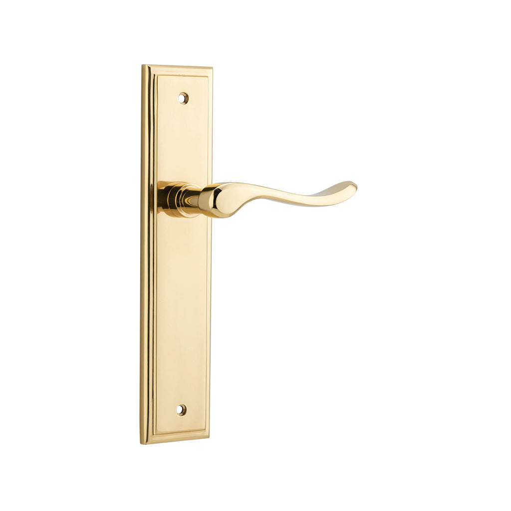 Stirling Lever - Stepped Backplate Polished Brass / Passage / Lever Set Only