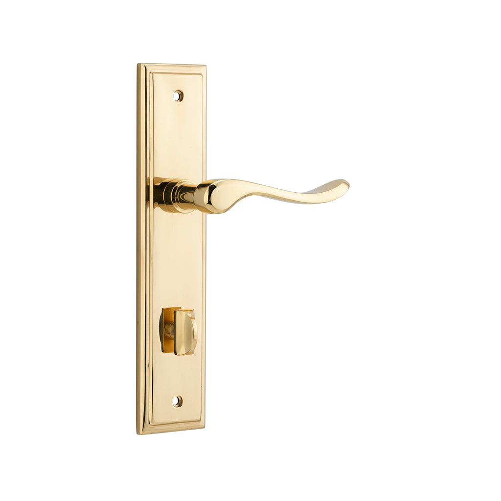 Stirling Lever - Stepped Backplate Polished Brass / Privacy / Lever Set Only