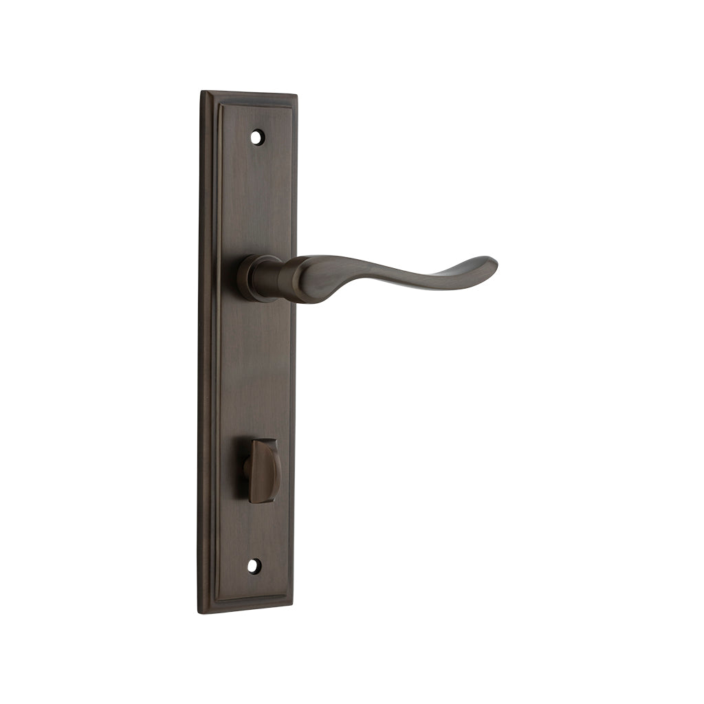 Stirling Lever - Stepped Backplate Signature Brass / Privacy / Lever Set Only