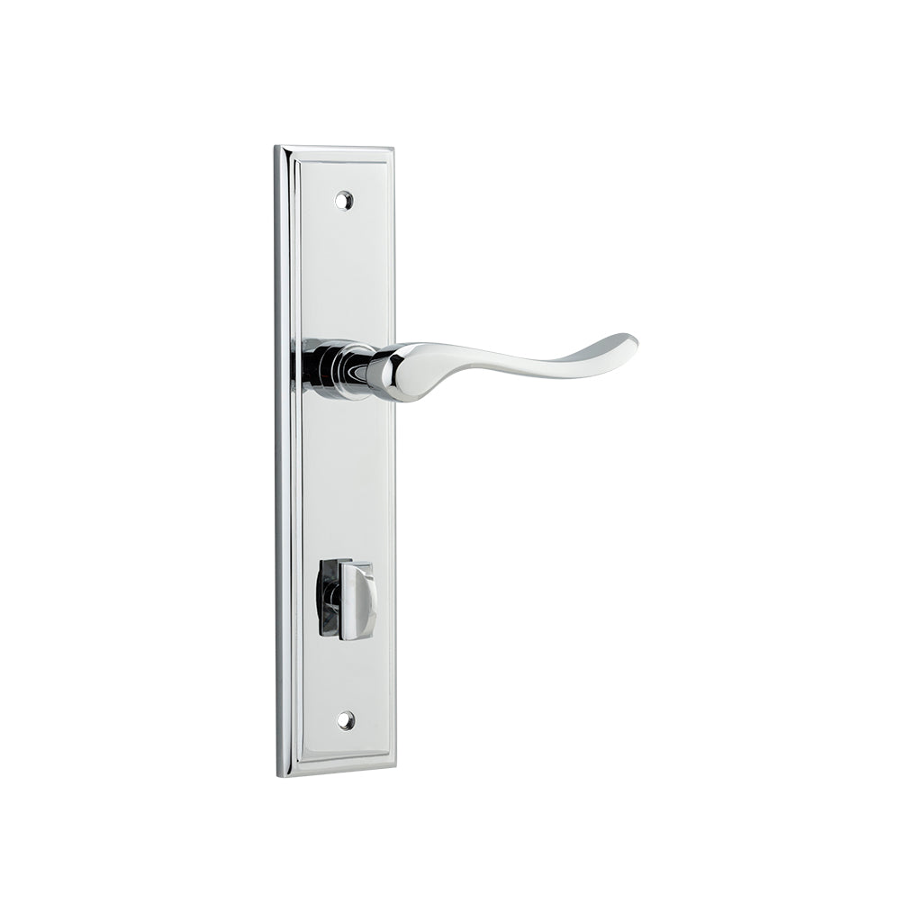 Stirling Lever - Stepped Backplate Polished Chrome / Privacy / Lever Set Only
